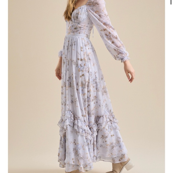 NEW Altar’d State Blue Corset Floral Maxi Dress Size XXL NWT - Picture 1 of 9
